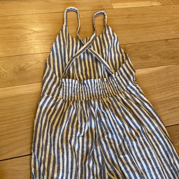 Tea Collection cotton linen striped culotte romper, size 10 - Picture 4 of 8